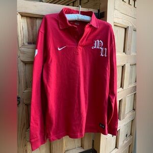 Nike 2012 Manchester United Soccer Long Sleeve Rugby Polo #7